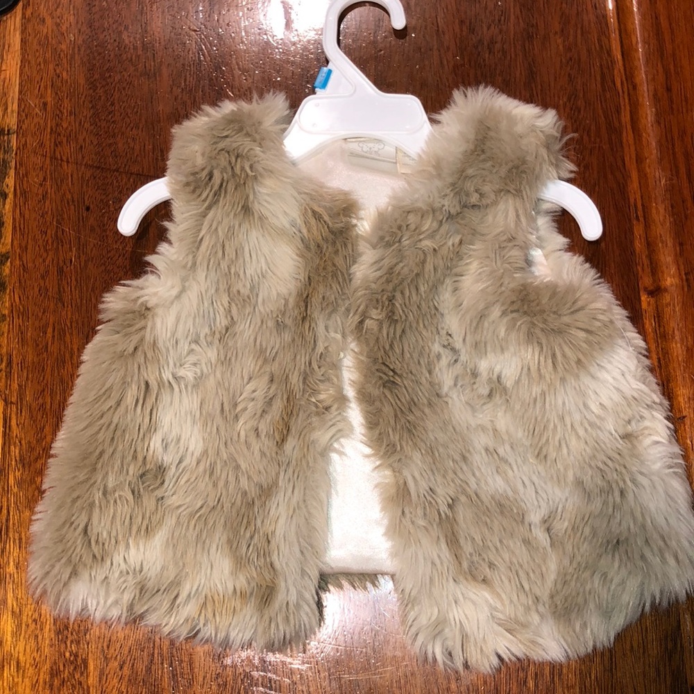 Tan faux fur vest